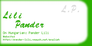 lili pander business card